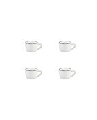 4 Tasses en Grès Napoli blanc neige - 12 cL
