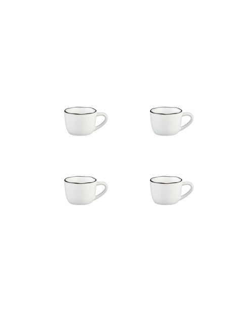 4 Tasses en Grès Napoli blanc neige - 12 cL