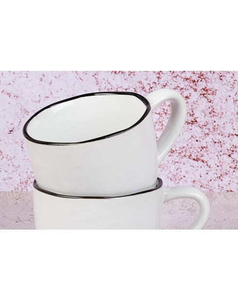 4 Tasses en Grès Napoli blanc neige - 12 cL
