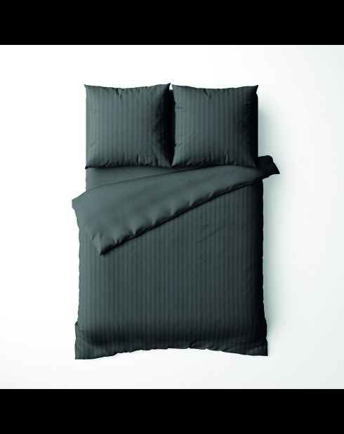 Set copripiumino + federa (e) quadrata (e) in raso di cotone intrecciato a righe