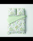 Juego de funda nórdica y fundas de almohada cuadradas de satén de algodón, color blanco Splendor of spring