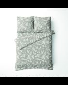 Parure housse de couette + taie(s) carrée(s) satin de coton - Toile de jouy Taupe