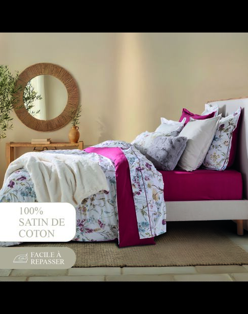 Set copripiumino + federa (e) quadrata in cotone satinato - Melodic Wing White