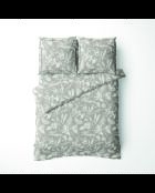 Parure housse de couette + taie(s) carrée(s) satin de coton - Toile de jouy Taupe