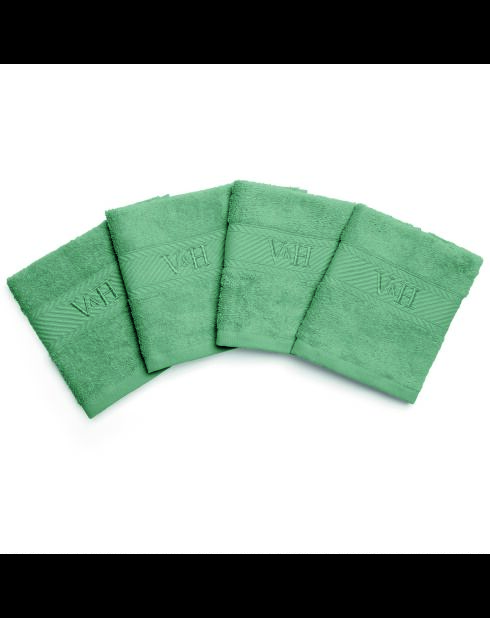 Asciugamano per ospiti in cotone pettinato - Cloud verde bottiglia - 4x (30x30 cm)