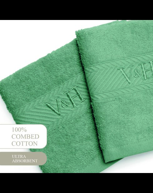 Asciugamano per ospiti in cotone pettinato - Cloud verde bottiglia - 4x (30x30 cm)