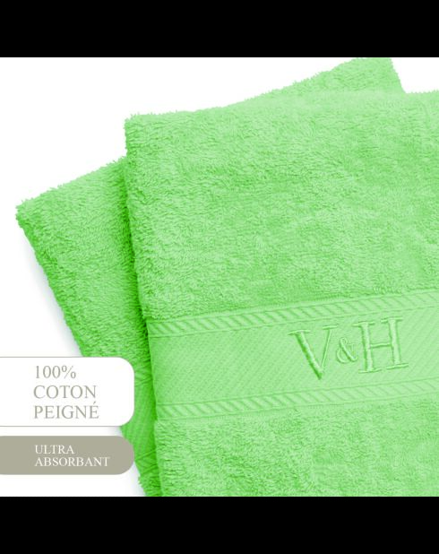 Toalla de baño de algodón peinado - Prairie Green Cloud - 2x (70x140 cm)