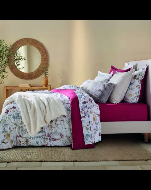 Set copripiumino + federa (e) quadrata in cotone satinato - Melodic Wing White