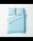 Parure housse de couette + taie(s) carrée(s) coton percale - Aix-Marseille Bleu clair