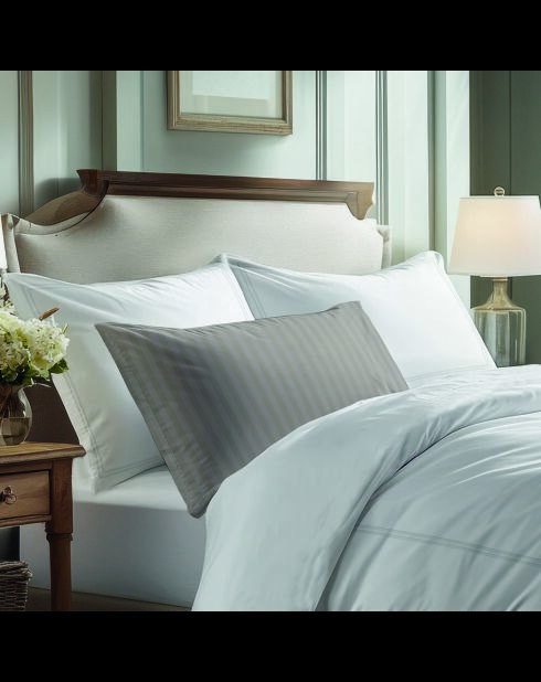 Set de 2 taies d'oreiller satin de coton - Cannes blanc