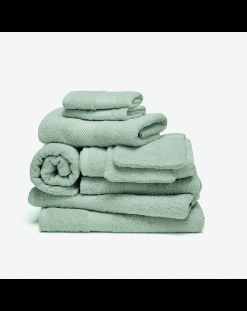 Komplettes Badwäsche-Set aus gekämmter Baumwolle — Mint Cloud — 4 x (50 x 100 cm) + 2 x (70 x 140 cm) + 2 x (15 x 21 cm) + 2 x (30 x 30 cm) + 2 x (30 x 30 cm)
