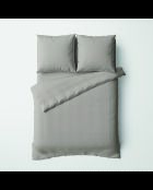 Set copripiumino + federa (e) quadrata in raso di cotone - Cannes taupe