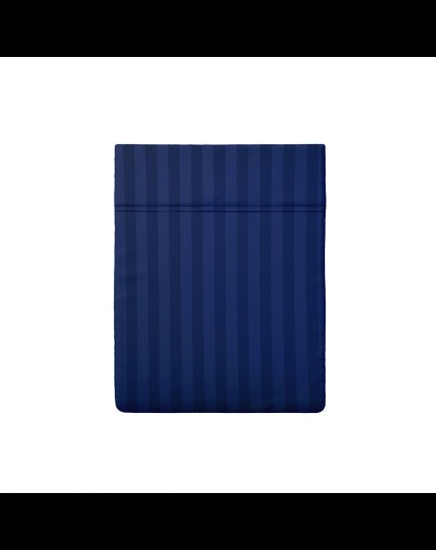 Lenzuolo piatto Dobby Stripe in raso di cotone - Blu 11