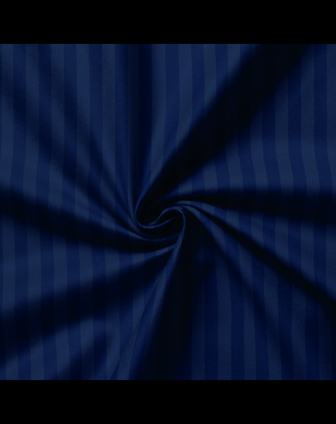Lenzuolo piatto Dobby Stripe in raso di cotone - Blu 11