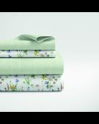 Kleines Bettlaken-Set, Spannbetttuch, rechteckige Kissenbezüge aus Baumwollsatin — Splendor of Spring White