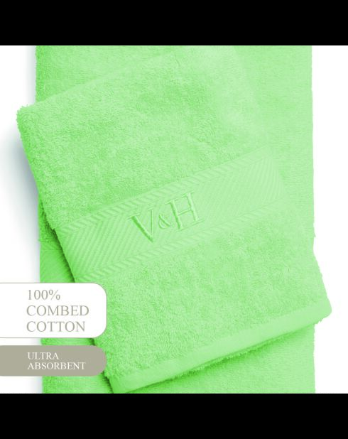 Toalla de algodón peinado y toalla de baño, Prairie Green Cloud, 50 x 100 cm + 70 x 140 cm