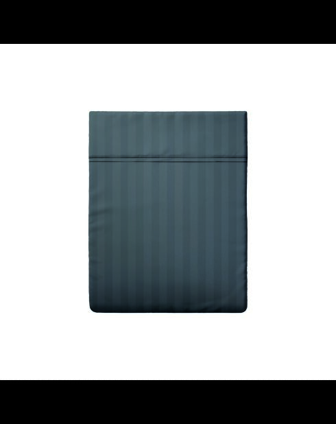 Lenzuolo piatto Dobby Stripe in raso di cotone - Grigio 02