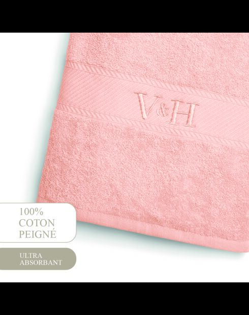 Asciugamano da bagno in cotone pettinato - Nuvola rosa salmone - 100x150 cm
