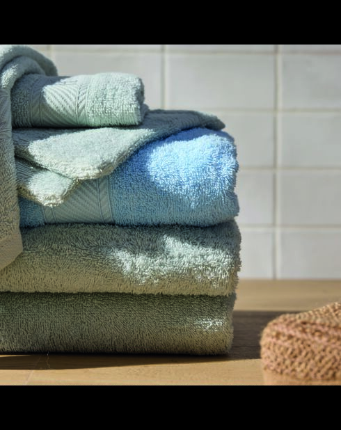 Toalla de algodón cepillado+toalla de baño - Mint Cloud - 50x100 cm + 70x140 cm