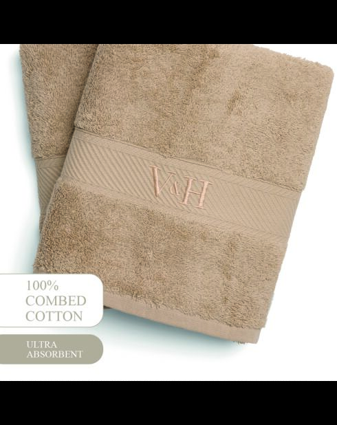 Telo da bagno in cotone pettinato - Taupe Cloud - 2x (70x140 cm)
