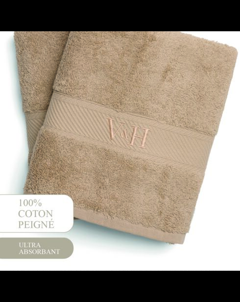 Telo da bagno in cotone pettinato - Taupe Cloud - 2x (70x140 cm)