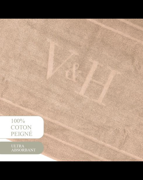 Tapis de bain coton - design 19 Taupe - 60x100 cm