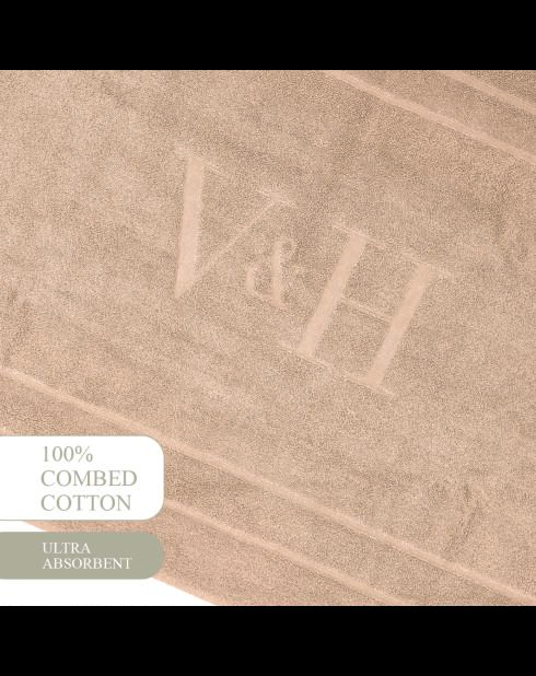 Tapis de bain coton - design 19 Taupe - 60x100 cm