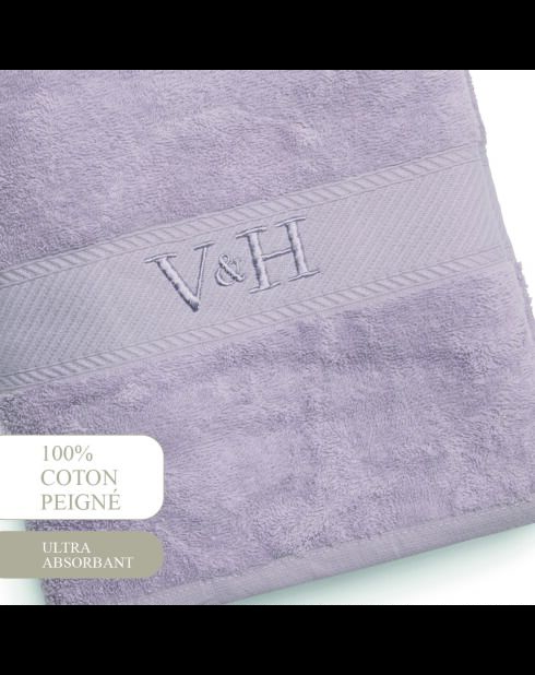 Asciugamano da bagno in cotone pettinato - Nuage Lilac - 100x150 cm