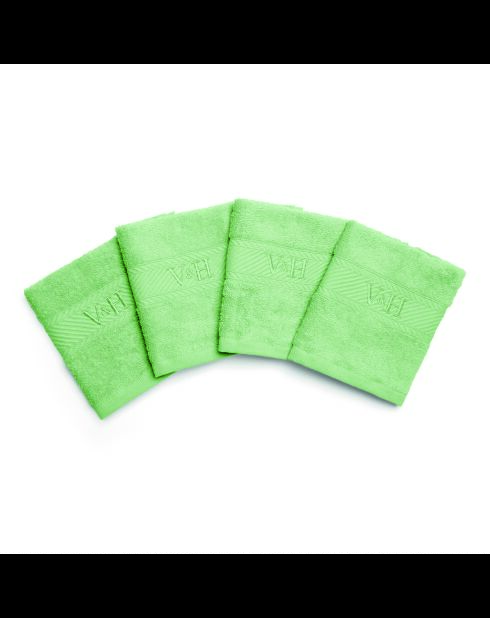 Asciugamano per ospiti in cotone pettinato - Prairie Green Cloud - 4x (30x30 cm)