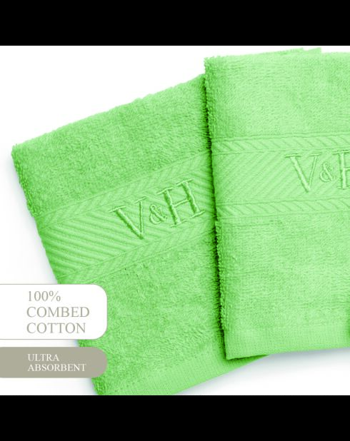 Asciugamano per ospiti in cotone pettinato - Prairie Green Cloud - 4x (30x30 cm)