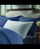 Set de 2 taies d'oreiller satin de coton rayure tissé dobby -  Bleu 06
