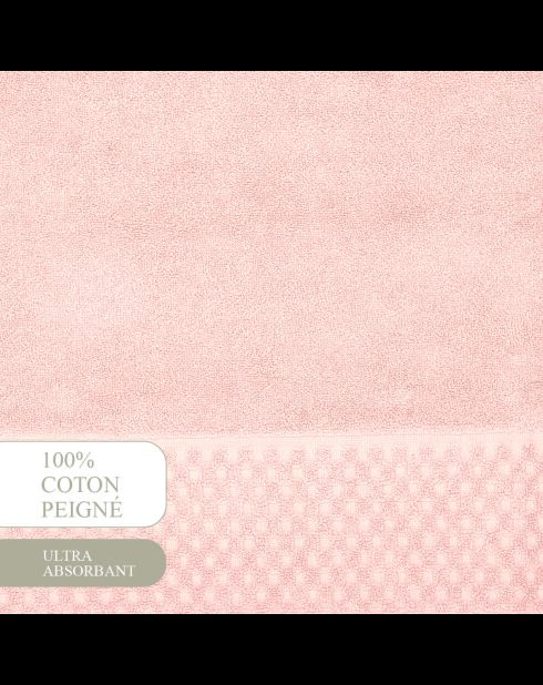 Tappeto da bagno in cotone - design 18 Rosa salmone - 50x70 cm