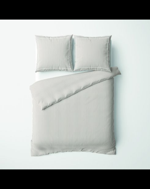 Juego de funda nórdica y funda de almohada cuadrada de percal de algodón - Aix-Marseille Taupe