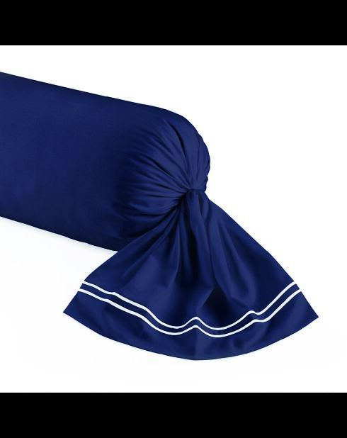 Custodia in cotone satinato - Cannes White/Dark Blue - 43x210 cm