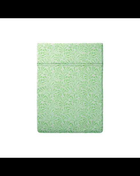 Katoenen satijnen laken - Green love leaves