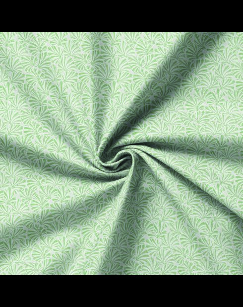 Katoenen satijnen laken - Green love leaves