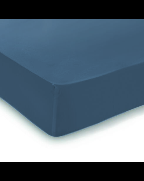 Spannbetttuch aus Baumwollsatin - Uni Bleu 06