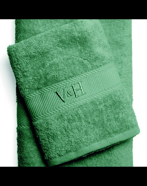 Toalla de algodón peinado y toalla de baño, color verde botella, 50 x 100 cm + 70 x 140 cm