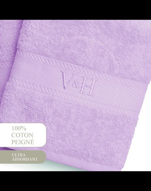 Asciugamano in cotone pettinato - Lilac Cloud - 2x (50x100 cm)