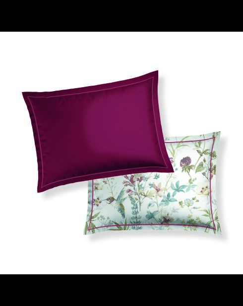 Taie d'oreiller satin de coton -  Bordeaux - 2x(50x70 cm)
