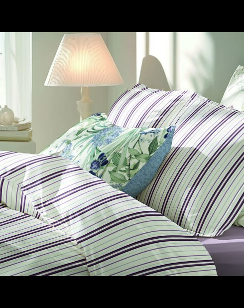 Set copripiumino + federa (e) quadrata in raso di cotone - Lucia Purple/White