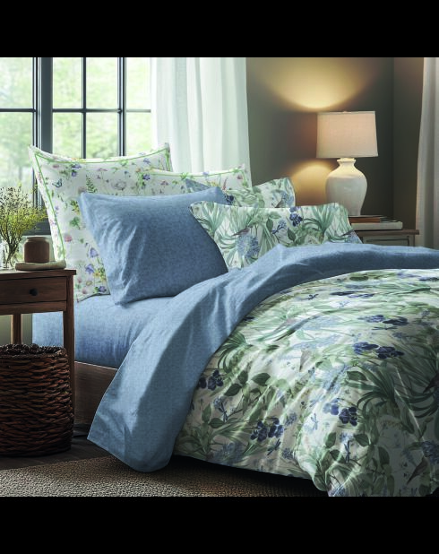 Taie d'oreiller satin de coton - Jardin du paradis Blanc - 2x(63x63 cm)