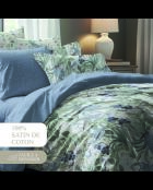 Taie d'oreiller satin de coton - Jardin du paradis Blanc - 2x(63x63 cm)