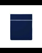 Katoenen satijnen laken - Cannes Wit/Donkerblauw