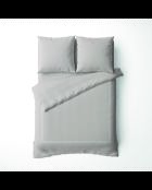 Set copripiumino + federa (e) quadrata in raso di cotone - Cannes White/Taupe