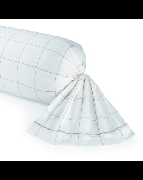 Nackenetui aus Baumwollsatin - Caroline White/Taupe - 43x210 cm