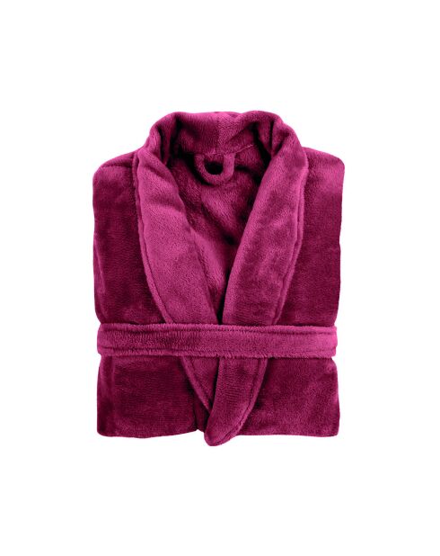 Robe de chambre polyester - Uni Rouge grenade - S/M