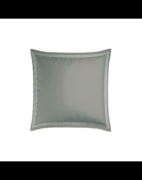 Set de 2 fundas de almohada de satén de algodón — Cannes White/Taupe
