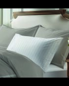 Set de 2 fundas de almohada de satén de algodón — Cannes White/Taupe