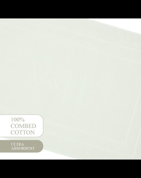 Tapis de bain coton - design 19 Blanc - 60x100 cm